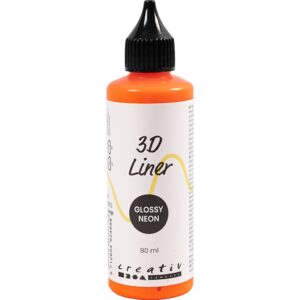 3D Liner, blank, halvdækkende, neon orange, 90 ml/ 1 fl.