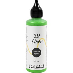 3D Liner, blank, halvdækkende, neon grøn, 90 ml/ 1 fl.