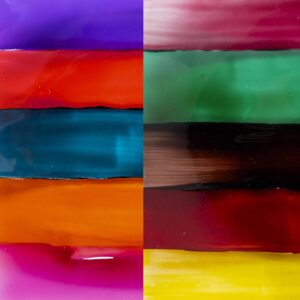 Glas- og Porcelænsmaling, blank, transparent, colorful, Naturfarver, 10x30 ml/ 1 pk.