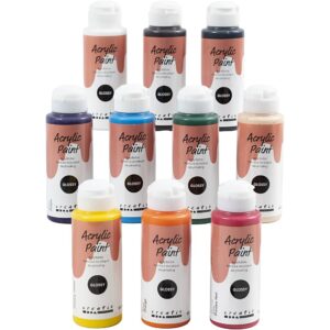 Akrylmaling Blank, ass. farver, 10x120 ml/ 1 pk.