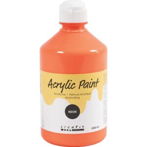 Akrylmaling Neon, neon rød, 500 ml/ 1 fl.