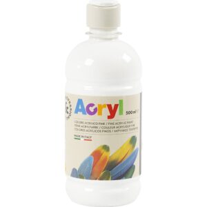 PRIMO Allround Acrylmaling, blank, hvid, 500 ml/ 1 fl.