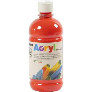 PRIMO Allround Acrylmaling, blank, rød, 500 ml/ 1 fl.