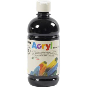 PRIMO Allround Acrylmaling, blank, sort, 500 ml/ 1 fl.