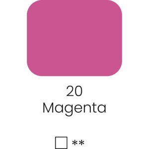 Art Akvarelfarver, nr. 20, str. 10x15x20 mm, farve #20 Magenta rød, 1 stk.