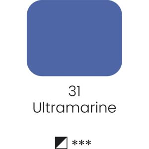 Art Akvarelfarver, nr. 31, str. 10x15x20 mm, ultra marine blå, 1 stk.