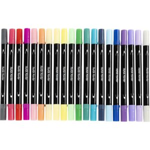 Tekstiltusch, streg 2,3+3,6 mm, suppleringsfarver, 20 stk./ 1 pk.