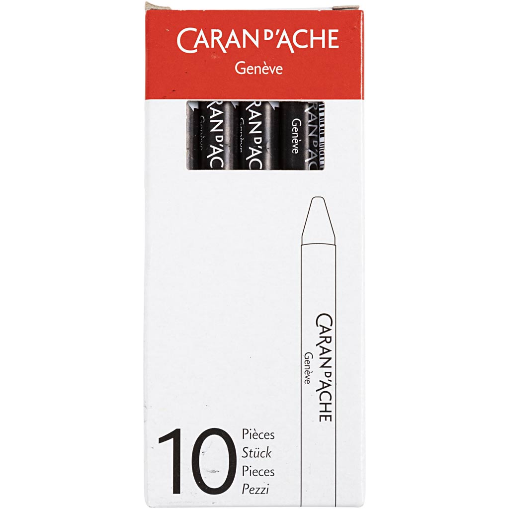 CARAN D?ACHE Neocolor II, L: 10 cm, tykkelse 8,5 mm, black (009), 10 stk./ 1 pk. - Image 3