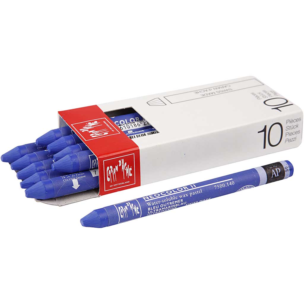 CARAN D?ACHE Neocolor II, L: 10 cm, tykkelse 8,5 mm, ultramarine (140), 10 stk./ 1 pk.