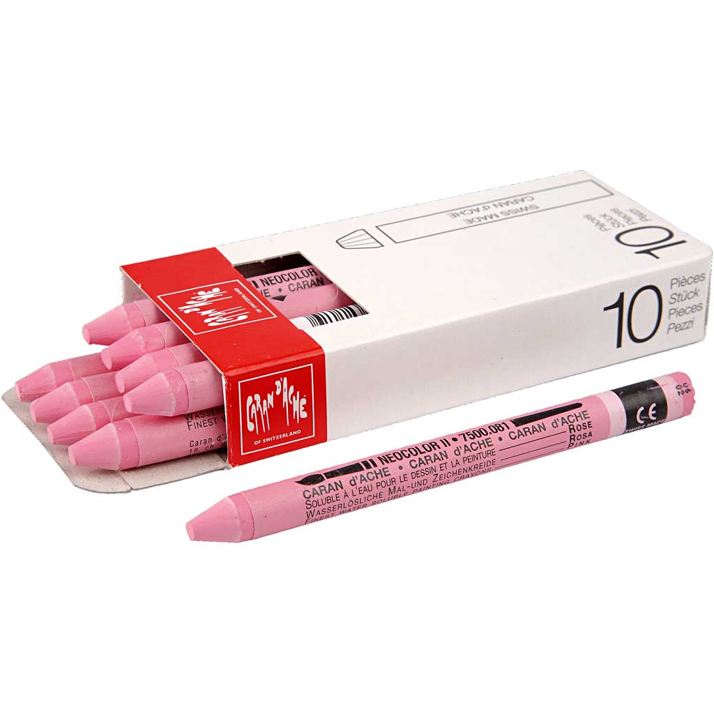 CARAN D?ACHE Neocolor II, L: 10 cm, tykkelse 8,5 mm, pink (081), 10 stk./ 1 pk.