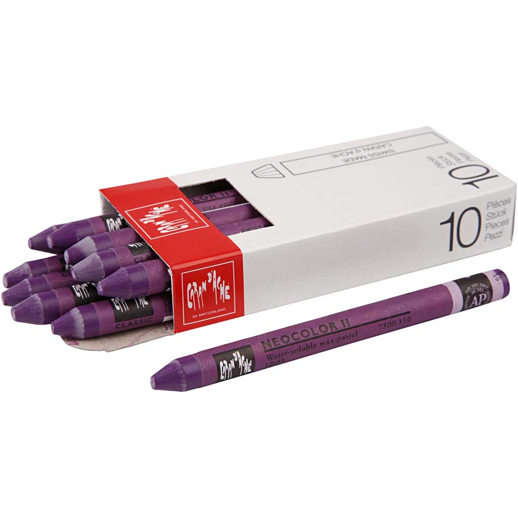 CARAN D?ACHE Neocolor II, L: 10 cm, tykkelse 8,5 mm, lilac (110), 10 stk./ 1 pk.