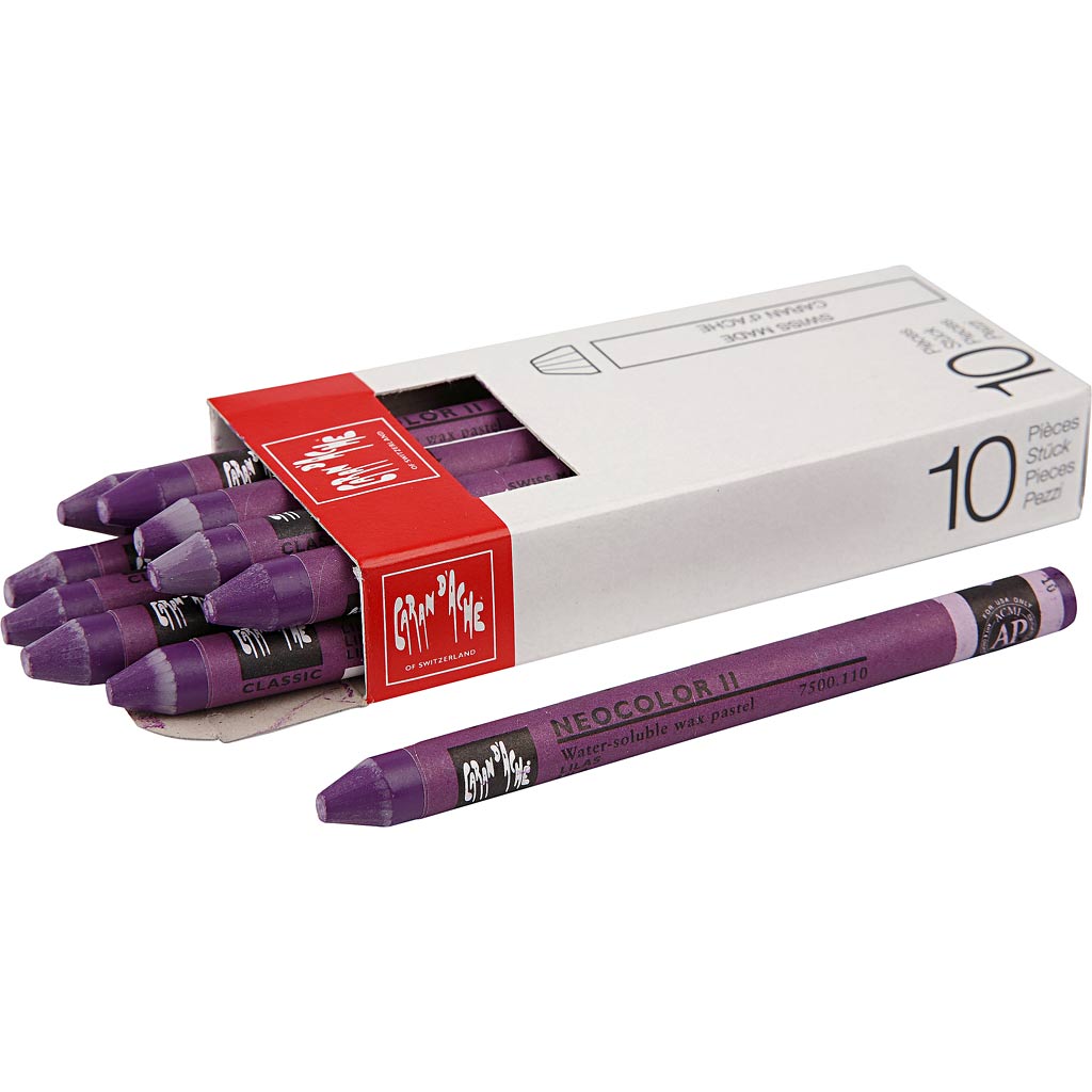 CARAN D?ACHE Neocolor II, L: 10 cm, tykkelse 8,5 mm, aubergine (099), 10 stk./ 1 pk.
