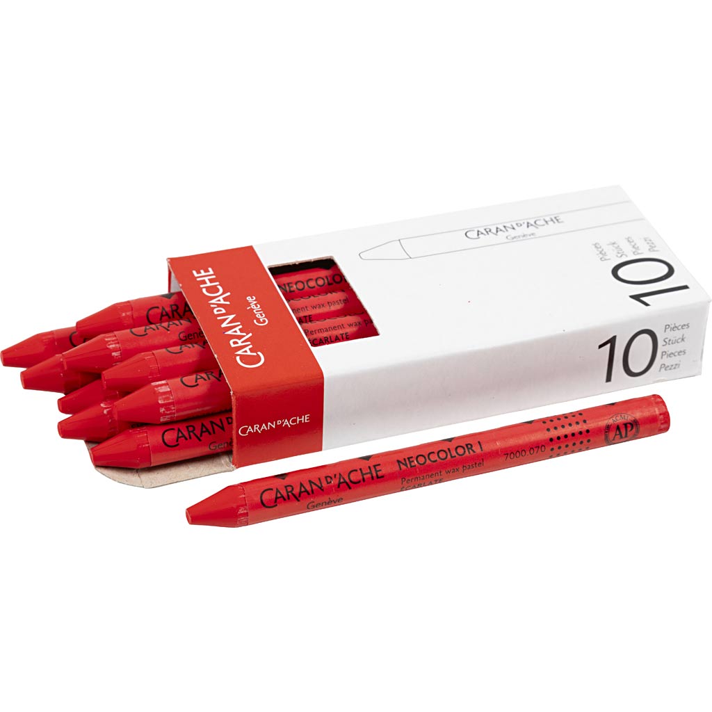 CARAN D?ACHE Neocolor II, L: 10 cm, tykkelse 8,5 mm, orangered (065), 10 stk./ 1 pk.