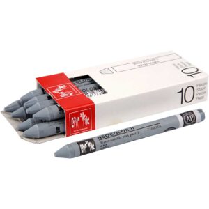 CARAN D?ACHE Neocolor II, L: 10 cm, tykkelse 8,5 mm, grey (005), 10 stk./ 1 pk.