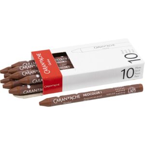 CARAN D?ACHE Neocolor II, L: 10 cm, tykkelse 8,5 mm, rusty brown (049), 10 stk./ 1 pk.