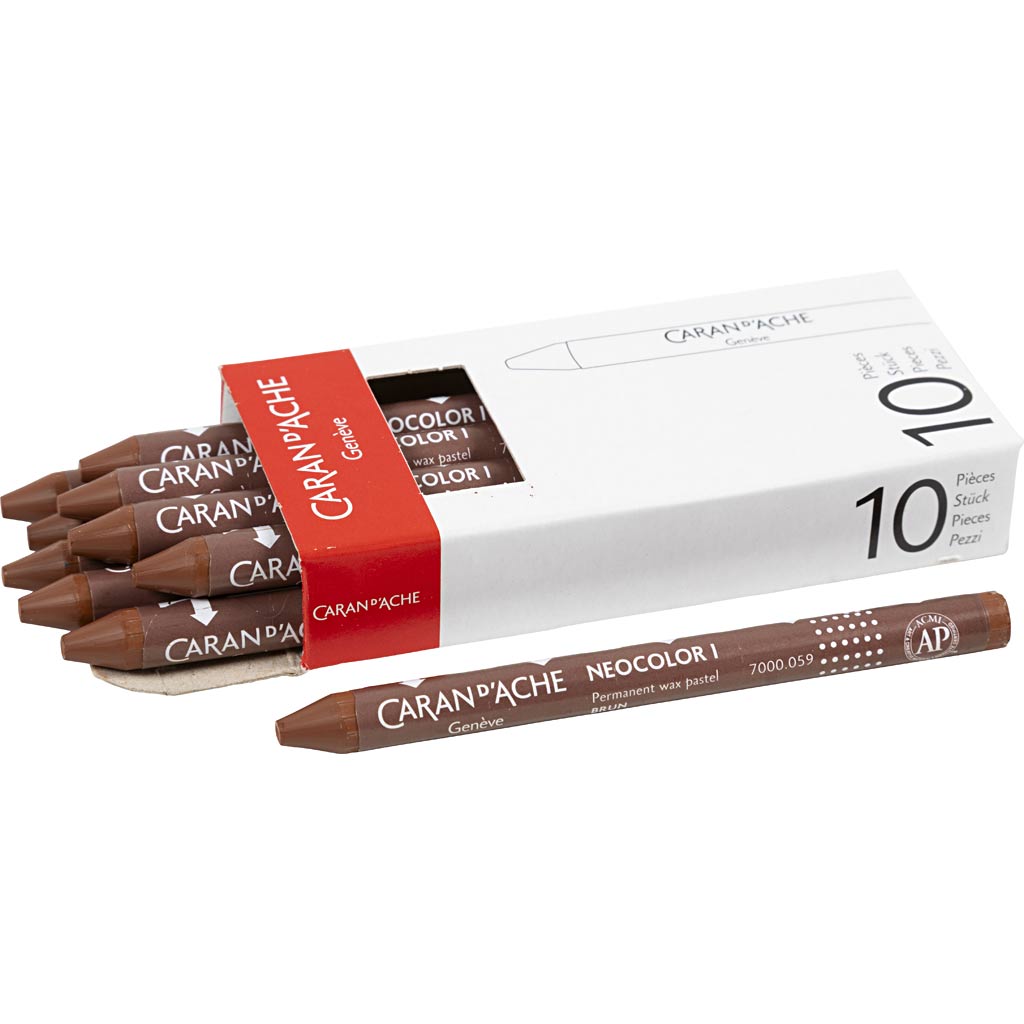 CARAN D?ACHE Neocolor II, L: 10 cm, tykkelse 8,5 mm, rusty brown (049), 10 stk./ 1 pk.