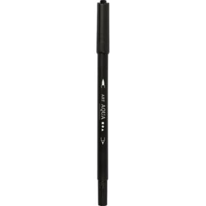 Vandbaseret akvareltusch med dobbeltspids, streg 2+4-8 mm, sort, 1 stk.