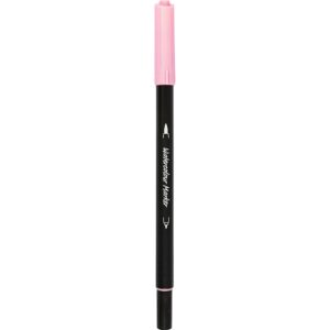 Vandbaseret akvareltusch med dobbeltspids, streg 2+4-8 mm, sart rosa, 1 stk.