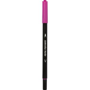 Vandbaseret akvareltusch med dobbeltspids, streg 2+4-8 mm, mørk rosa, 1 stk.