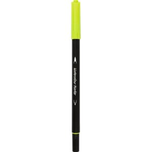 Vandbaseret akvareltusch med dobbeltspids, streg 2+4-8 mm, lime grøn, 1 stk.
