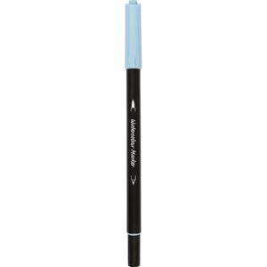 Vandbaseret akvareltusch med dobbeltspids, streg 2+4-8 mm, pastelblå, 1 stk.