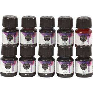 Akvarelmaling, ass. farver, 500 ml, 10x50 ml/ 1 pk.