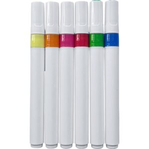 Tekstiltuscher, streg 2-4 mm, glitterfarver, 6 stk./ 1 pk.