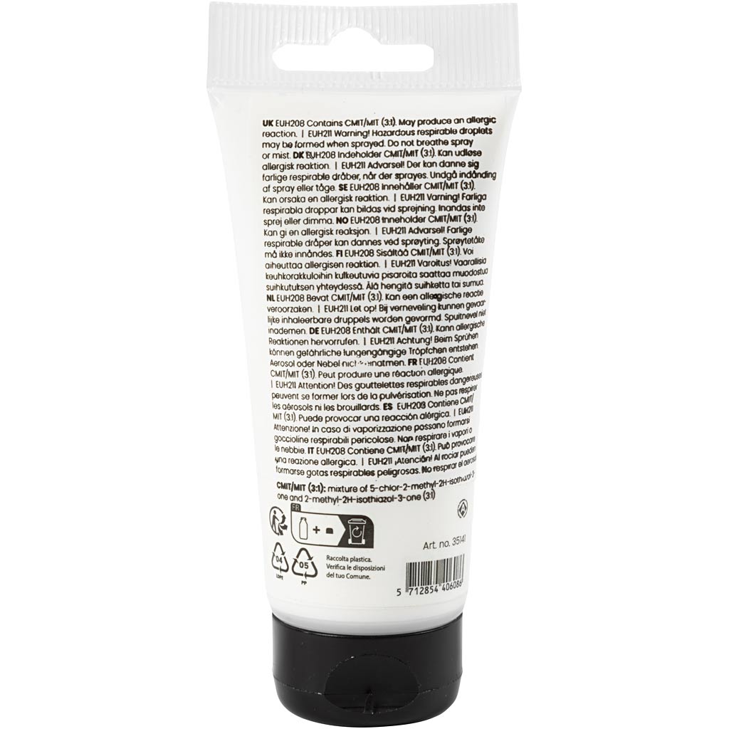 Art Akrylmaling, halvblank, dækkende, hvid, 75 ml/ 1 fl. - Image 3