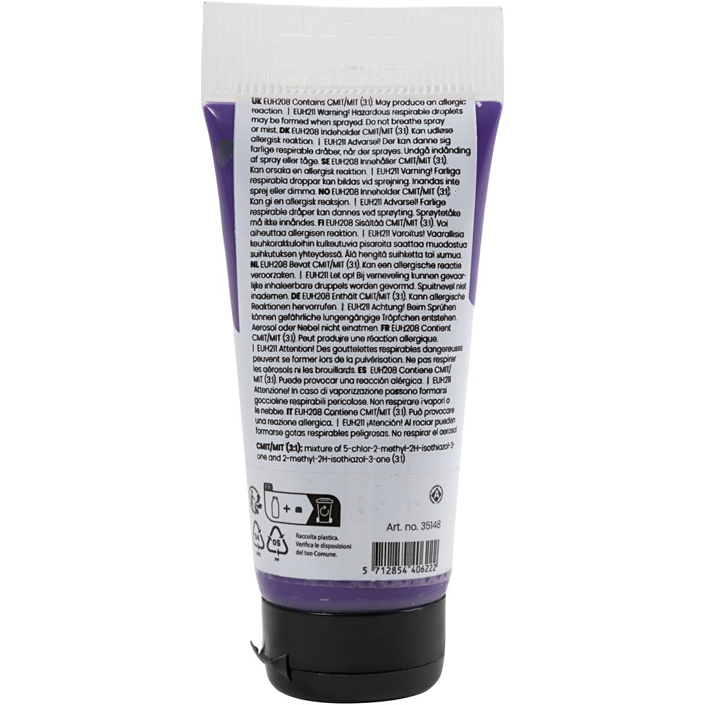 Art Akrylmaling, halvblank, dækkende, violet blue, 75 ml/ 1 fl. - Image 3