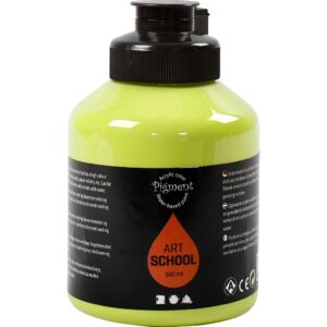Art Akrylmaling, halvblank, transparent, lys grøn, 500 ml/ 1 fl.