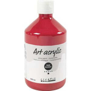 Art Akrylmaling, halvblank, transparent, rød, 500 ml/ 1 fl.