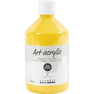 Art Akrylmaling, halvblank, transparent, citrongul, 500 ml/ 1 fl.