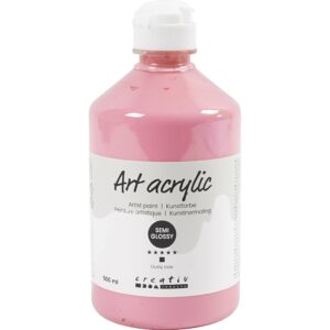 Art Akrylmaling, halvblank, transparent, rosa, 500 ml/ 1 fl.