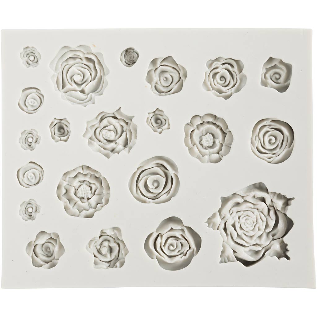 Silikoneform, Roser, H: 0,5-1 cm, L: 0,8-4 cm, 1 stk. - Image 3
