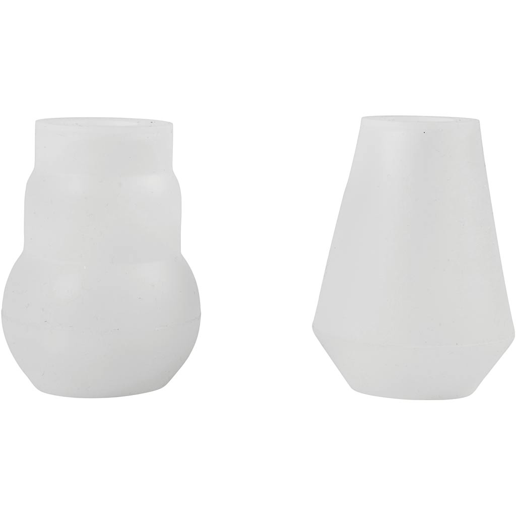 Silikoneform, Vase og lysestage, H: 7,5 cm, diam. 5,5 cm, mat transparent, 2 stk./ 1 pk. - Image 4
