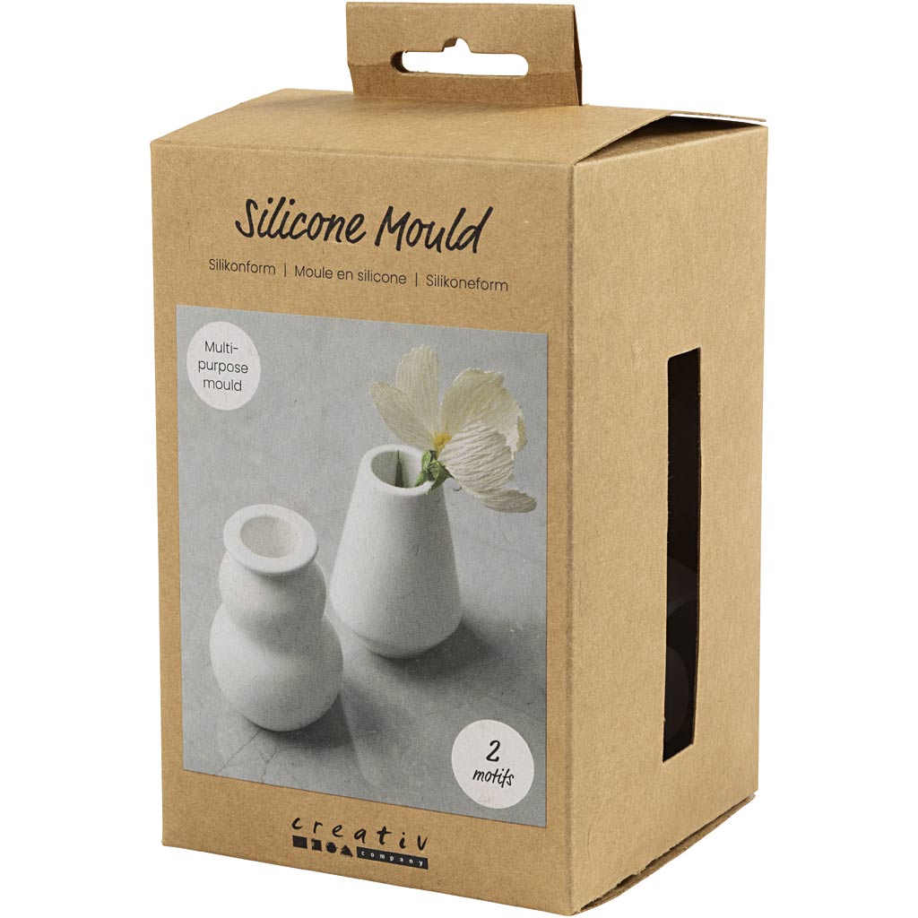Silikoneform, Vase og lysestage, H: 7,5 cm, diam. 5,5 cm, mat transparent, 2 stk./ 1 pk. - Image 3