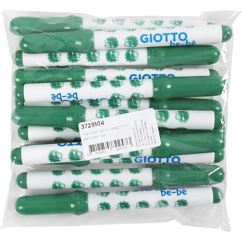 Tusch, diam. 4,5 mm, streg 1-3 mm, grøn, 12 stk./ 1 pk. - Image 2