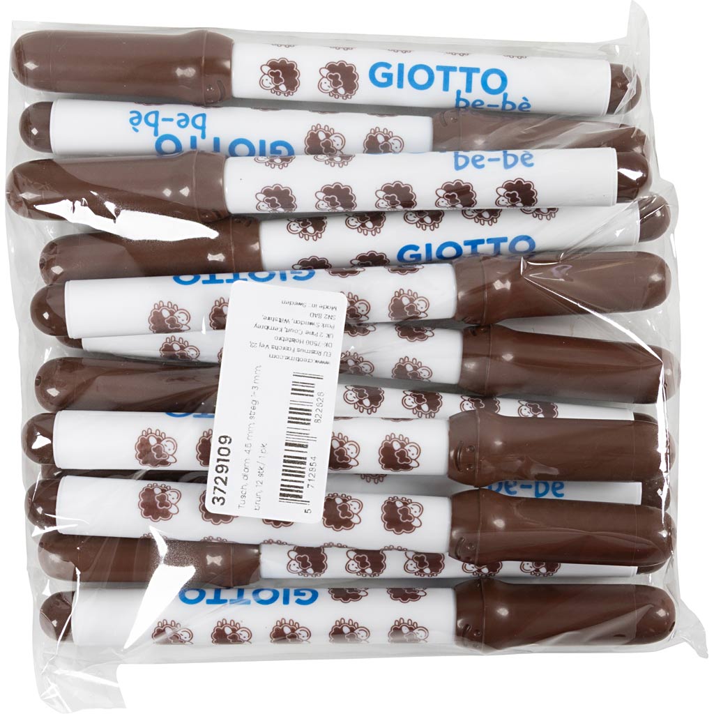 Tusch, diam. 4,5 mm, streg 1-3 mm, brun, 12 stk./ 1 pk. - Image 2