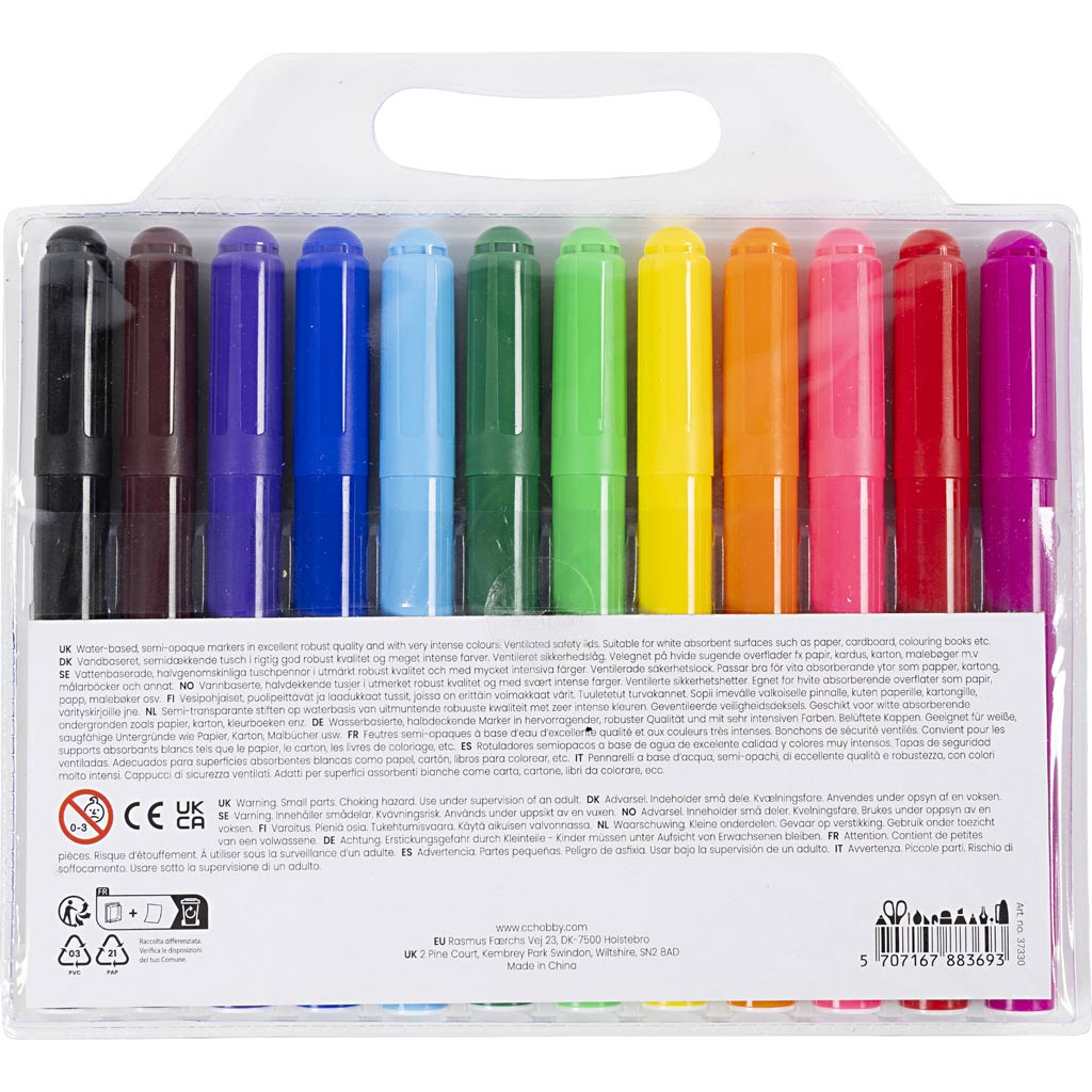 Colortime Tusch, streg 5 mm, standardfarver, 12 stk./ 1 pk. - Image 5