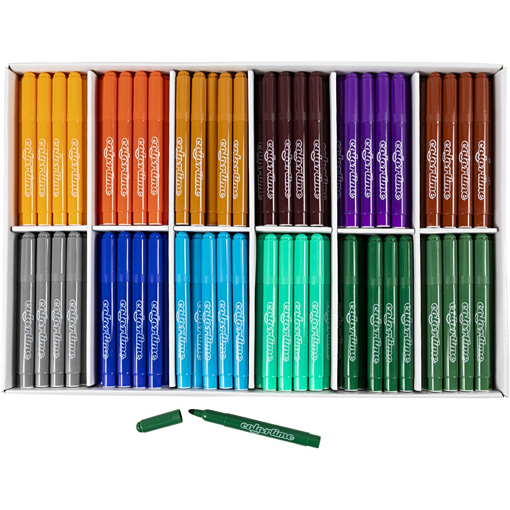 Colortime Tusch, streg 5 mm, suppleringsfarver, 12x24 stk., 288 stk./ 1 pk. - Image 5