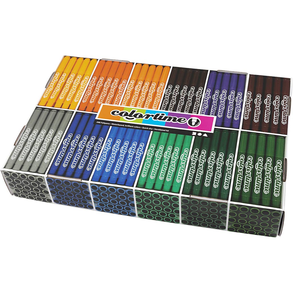 Colortime Tusch, streg 5 mm, suppleringsfarver, 12x24 stk., 288 stk./ 1 pk. - Image 4