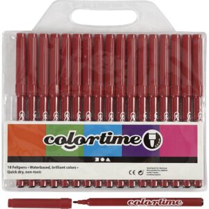 Colortime Tusch, streg 2 mm, mørk rød, 18 stk./ 1 pk.