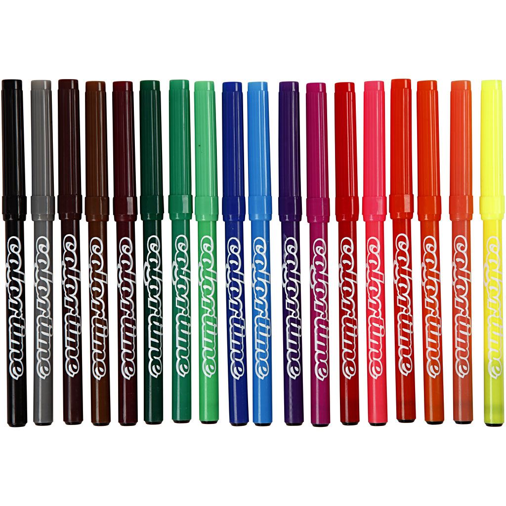 Colortime Tusch, streg 2 mm, ass. farver, 18 stk./ 1 pk. - Image 7