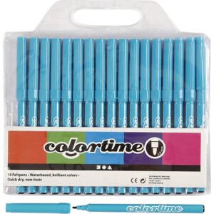 Colortime Tusch, streg 2 mm, himmelblå, 18 stk./ 1 pk.
