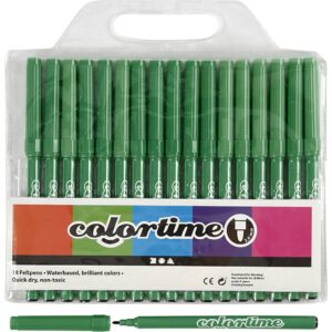 Colortime Tusch, streg 2 mm, mørkegrøn, 18 stk./ 1 pk.