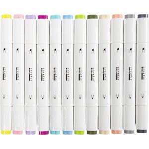 Illustration Marker, streg 1+8 mm, pastelfarver, 12 stk./ 1 pk.