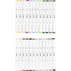 Illustration Marker, streg 1+8 mm, pastelfarver, standardfarver, 24 stk./ 1 pk.