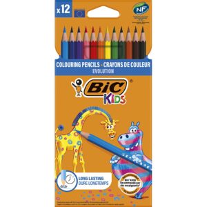 BIC Evolution Farveblyanter, L: 17,5 cm, diam. 3 mm, ass. farver, 12 stk./ 1 pk.