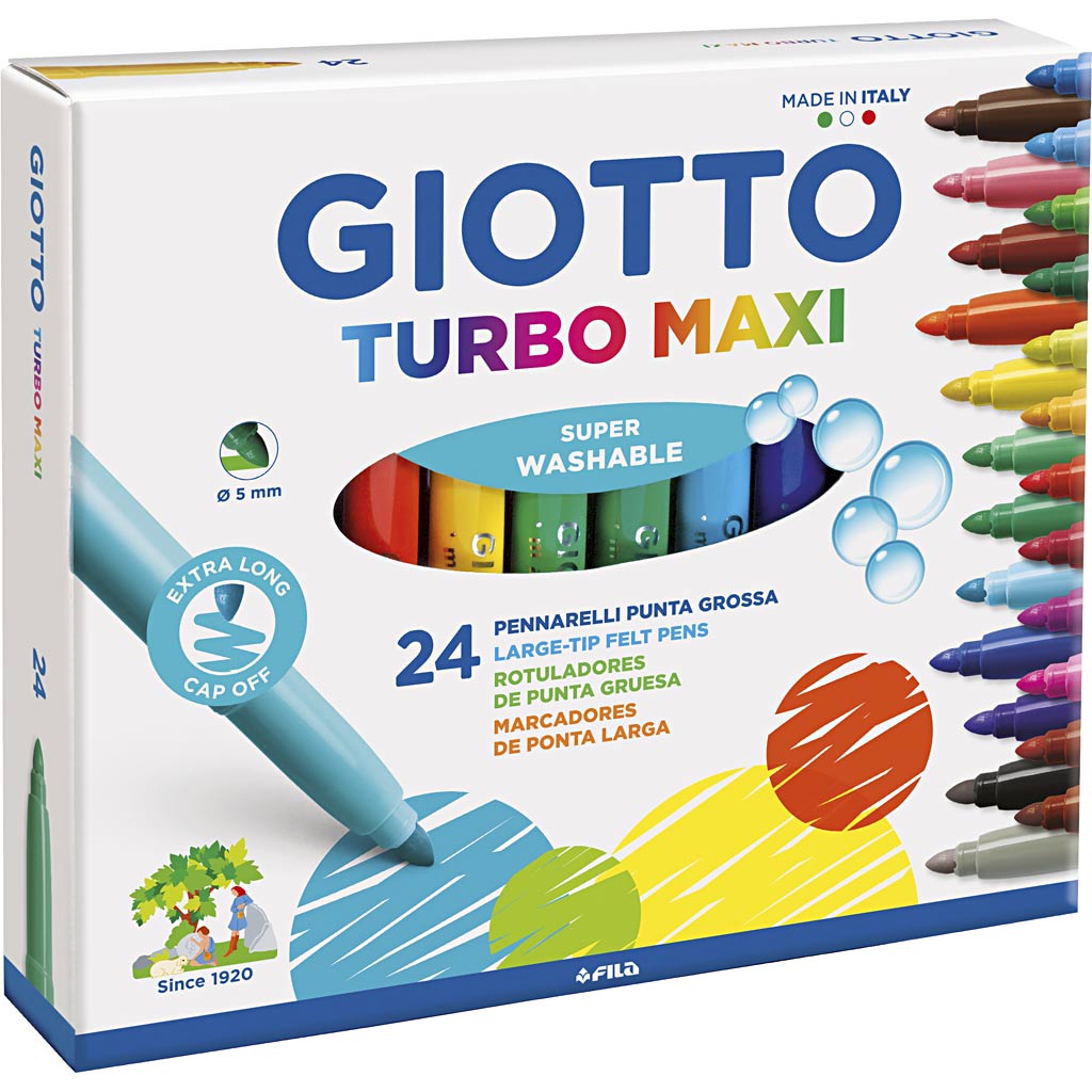 GIOTTO Tuscher, streg 5 mm, ass. farver, 24 stk./ 1 pk.