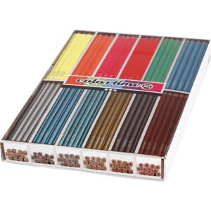 Colortime Farveblyanter, trekantede, mine 3 mm, metallicfarver, neonfarver, 144 stk./ 1 pk.